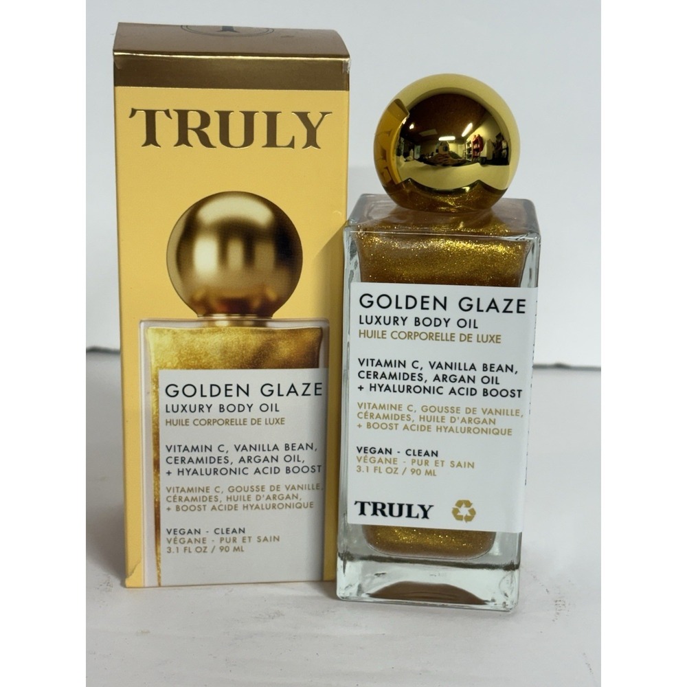 TRULY Golden Glaze Luxury Body Oil Vegan Hyaluronic Acid Boost 💕 3.1 Oz / 90ML